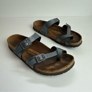 Birkenstock Mayari Metallic Blue Sandals Women's Size 6 or Men's Size 4 Shoes 37